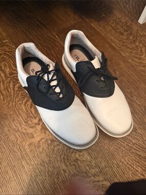 Women’s White and Black Athletic Golf Shoes